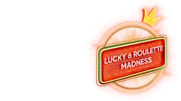 Значок с надписью Lucky 6 Roulette Madness, символизирующий промоакцию рулетки в Интернет-казино Drip.