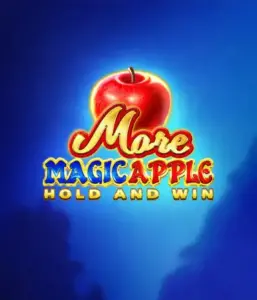 На изображении игрового автомата More Magic Apple от 3 Oaks Gaming, показывающего сказочную атмосферу с яркими символами, включая замки, магические яблоки и известных сказочных героев. На переднем плане виден название слота More Magic Apple, сопровождаемый яркими и запоминающимися графическими элементами, формирующими атмосферу сказочного приключения.