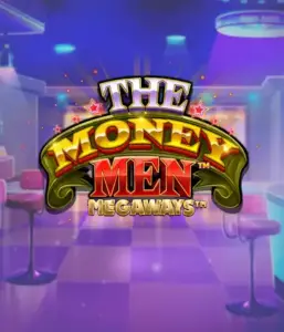 Скриншот игрового автомата The Money Men Megaways от Pragmatic Play, демонстрирующее яркий городской пейзаж с элементами хип-хоп культуры. На переднем плане видны символы слота: золотые украшения, крутые автомобили и персонажи, исполняющие рэп жесты, создающие атмосферу настоящего хип-хоп приключения. Логотип игры The Money Men Megaways расположен в верхней части изображения, акцентируя тематику и стиль слота.