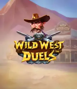  Иллюстрация слота "Wild West Duels" от Pragmatic Play, на котором изображён суровый персонаж в шляпе с оружием в руках. На фоне пустынная территория с одиноким салуном. Идеально подходит для любителей вестернов и азартных игр.